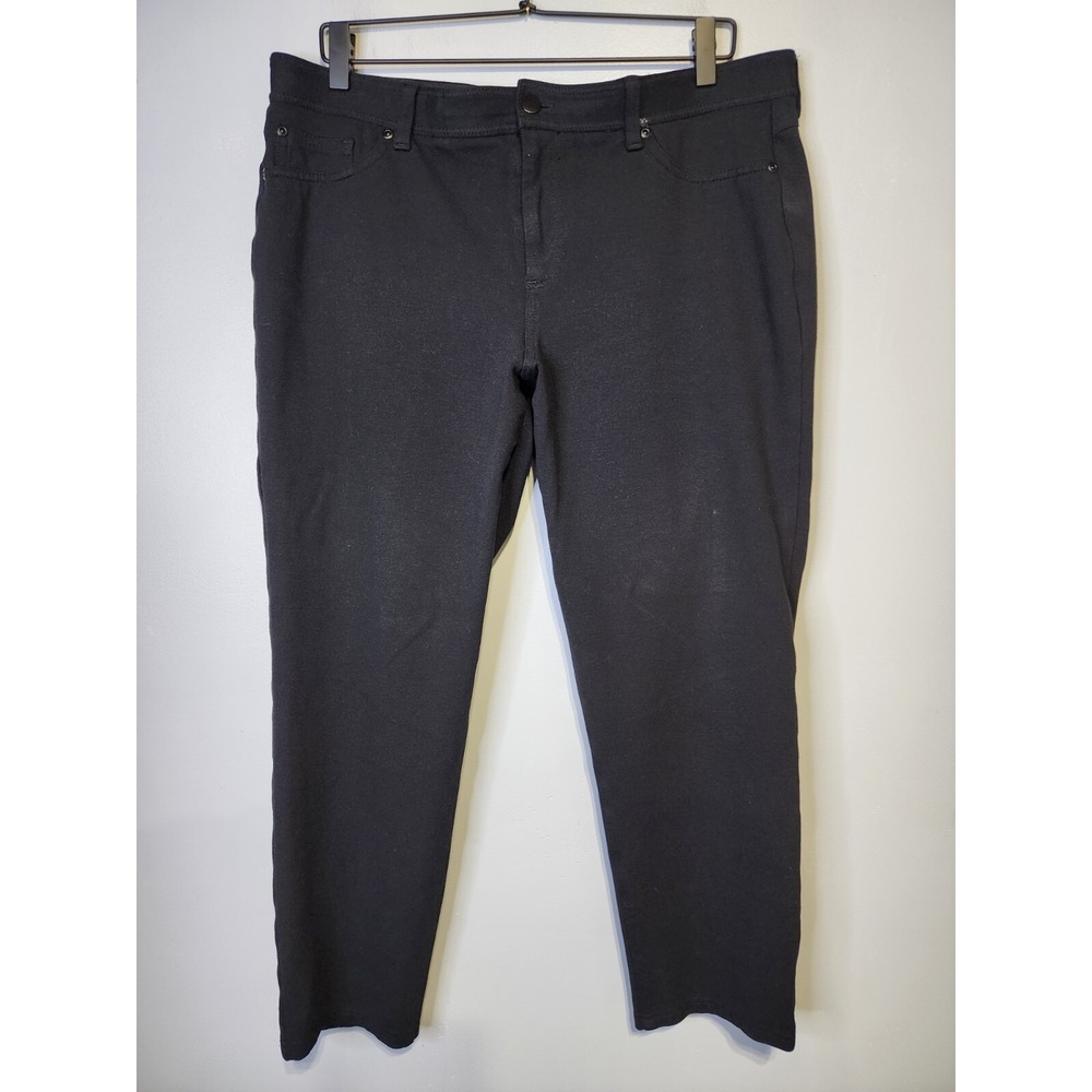 CHICOS Womens Size 25 Short Black Stretch 5 Pocket Pants 34x25